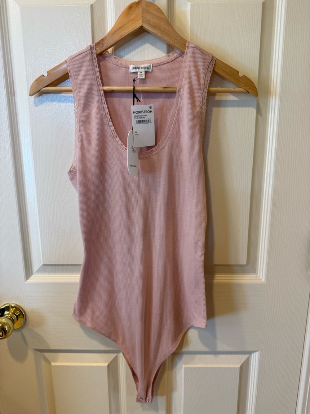 Urban Social Lace Trim Rib Bodysuit